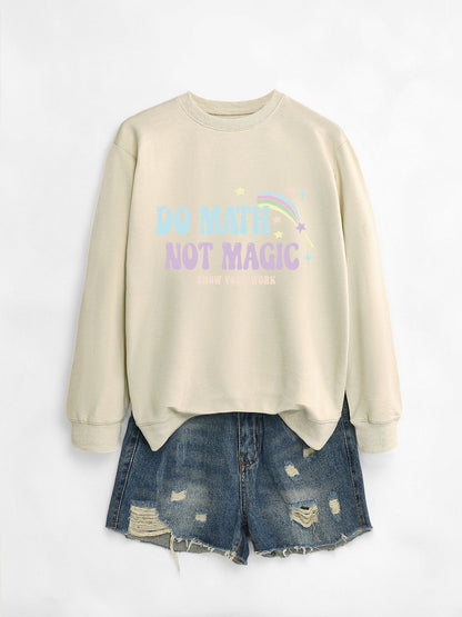 Damen Sweatshirt Mathematik-Motiv Grau Eveloria