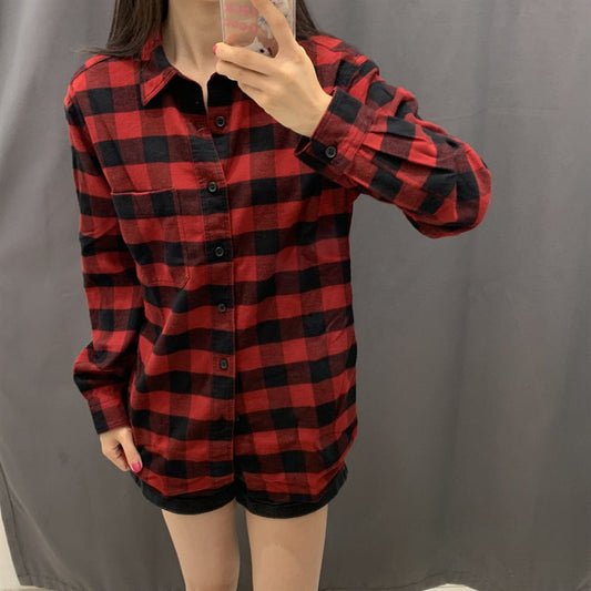 Damen Flanell-Hemdbluse Kariert - Eveloria
