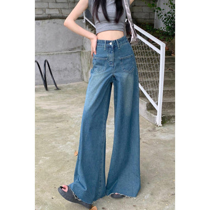 Damen Hochtaillierte Weite Jeans Eveloria