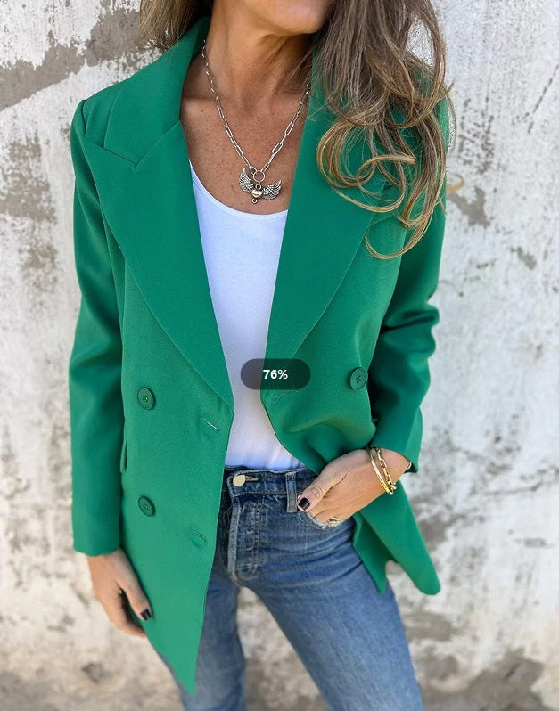Damen Blazer Doppelter Knopfleiste Stylischer Schnitt Eveloria