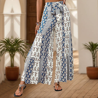 Damen Palazzo-Hose Floralmuster Elastisch Eveloria