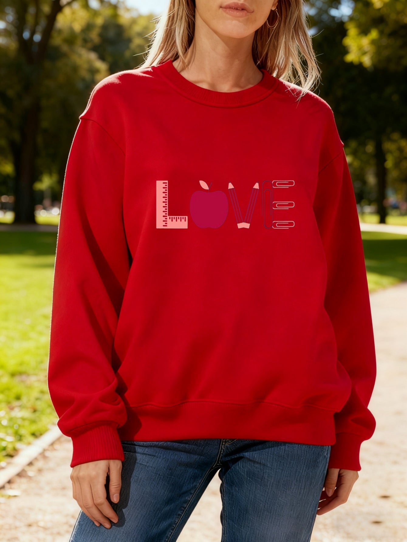 Damen Sweatshirt Love-Motiv Eveloria