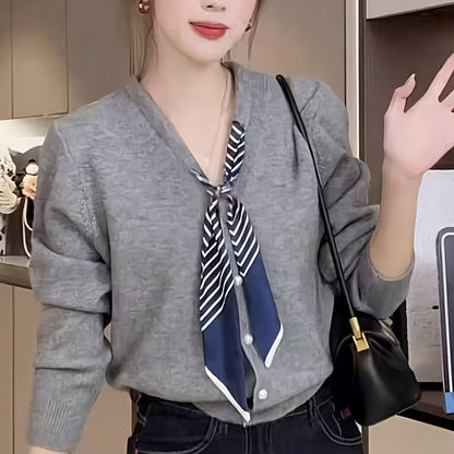 Damen Pullover mit Halstuch Elegant Eveloria