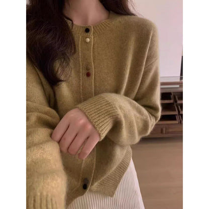 Damen Strickpullover mit Knopfverschluss Eveloria