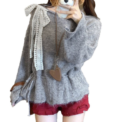 Damen Strickpullover Lässig Modisch Eveloria