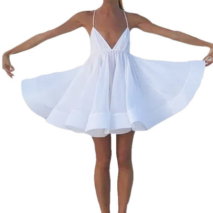 Damen Freizeitkleid V-Ausschnitt Schwingrock Sommerlich Eveloria