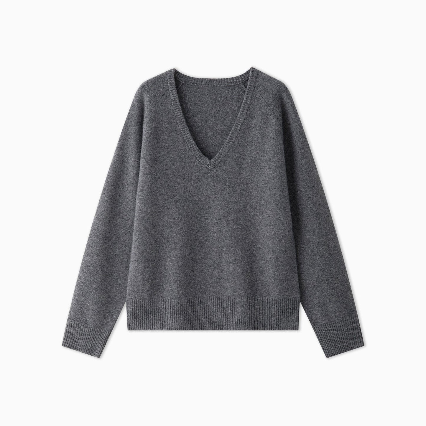 Damen Pullover V-Ausschnitt Kuschelig Grün Eveloria