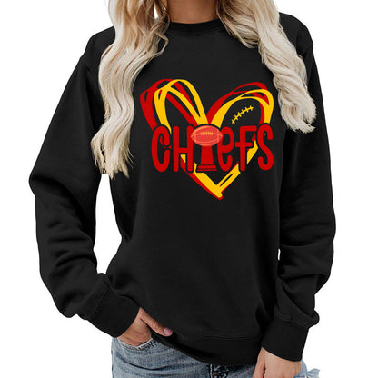 Damen Sweatshirt Herzmotiv Sportgrafiken Eveloria