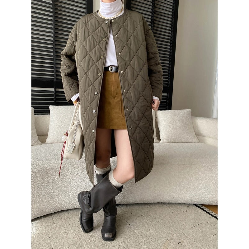 Damen Winterjacke Gesteppt Praktische Druckknöpfe Eveloria