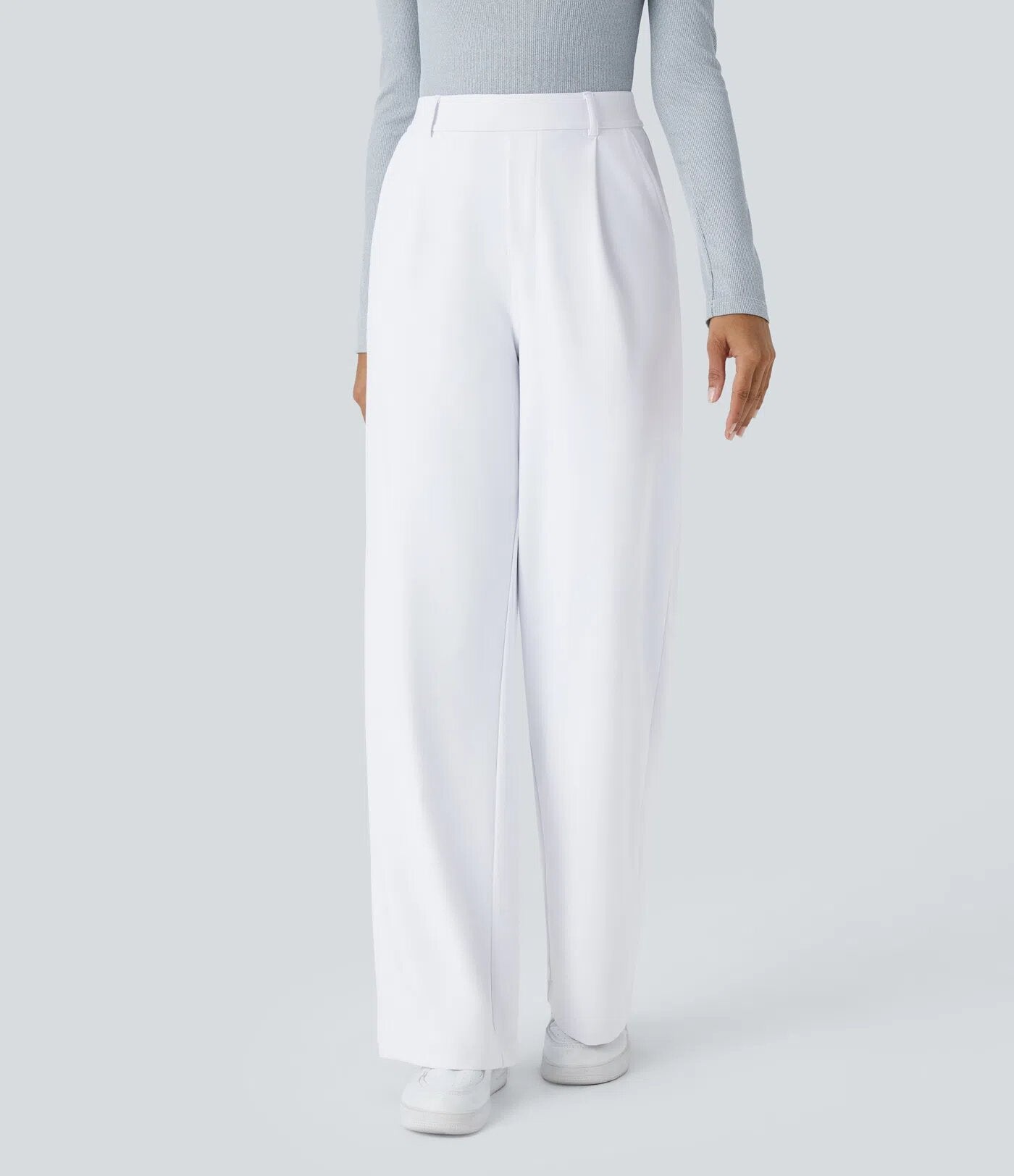 Damen Palazzo-Hose Weit Geschnitten Falten Elegant Eveloria