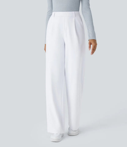 Damen Palazzo-Hose Weit Geschnitten Falten Elegant Eveloria