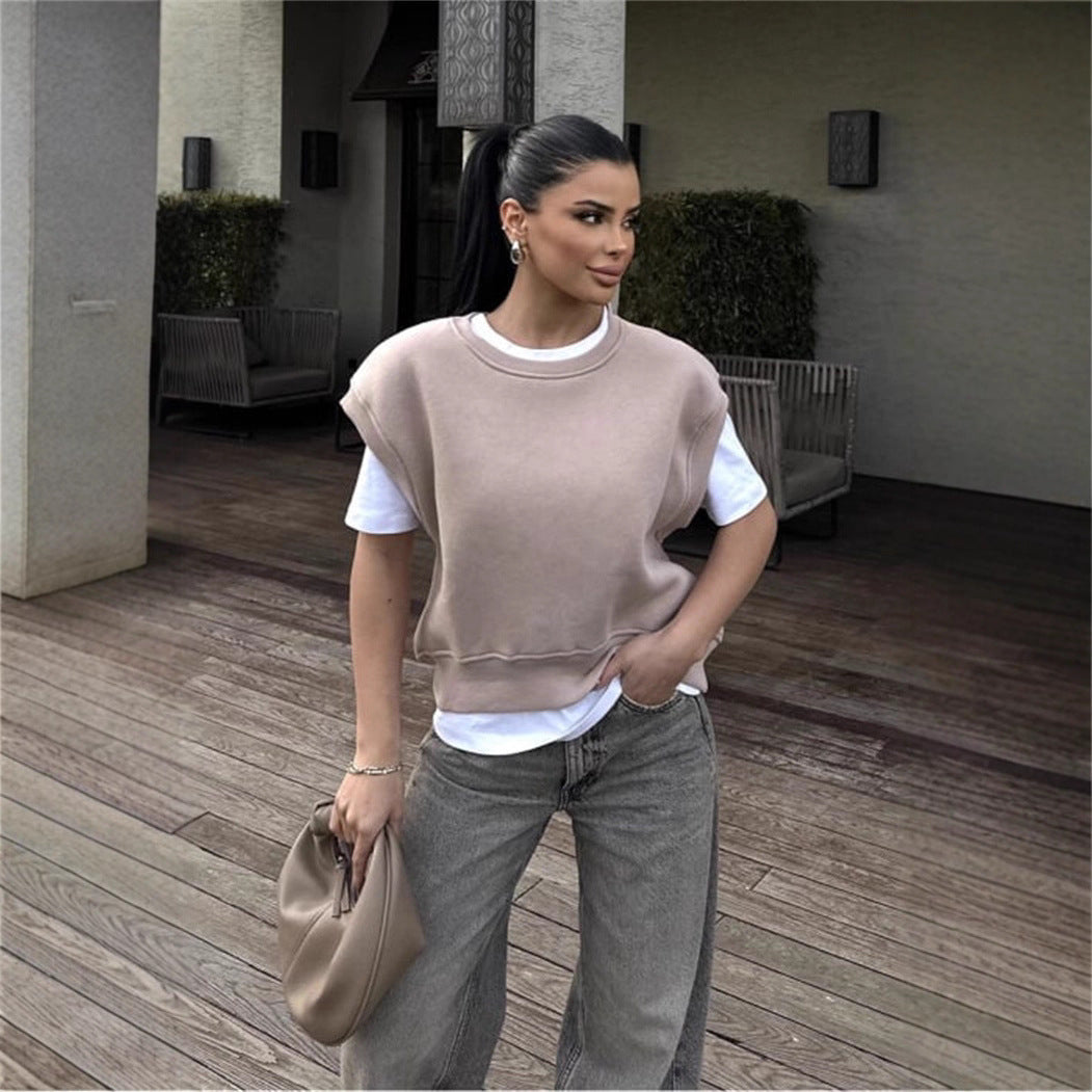 Damen Oversized Sweatshirt Breite Ärmel Hoher Bund Eveloria