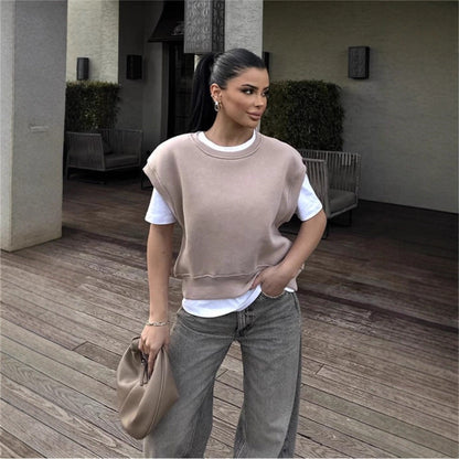Damen Oversized Sweatshirt Breite Ärmel Hoher Bund Eveloria