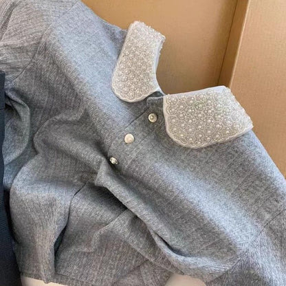 Damen Polo-Shirt Elegant Kragen Weiß