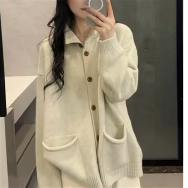 Damen Strickjacke Kuschelig Mit Taschen Grau Eveloria