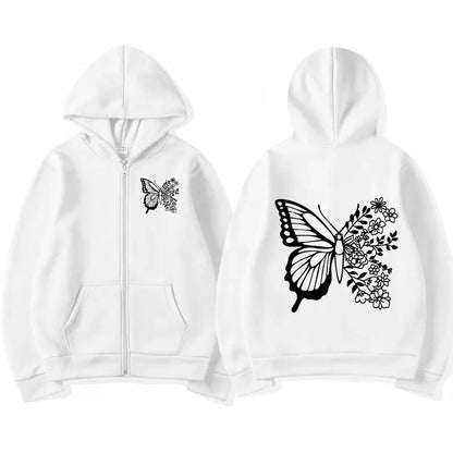 Damen Kapuzenpullover Floralmuster Kängurutasche