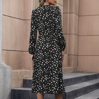 Damen Wickelkleid Floralmuster A-Linie Elegantes Design Eveloria