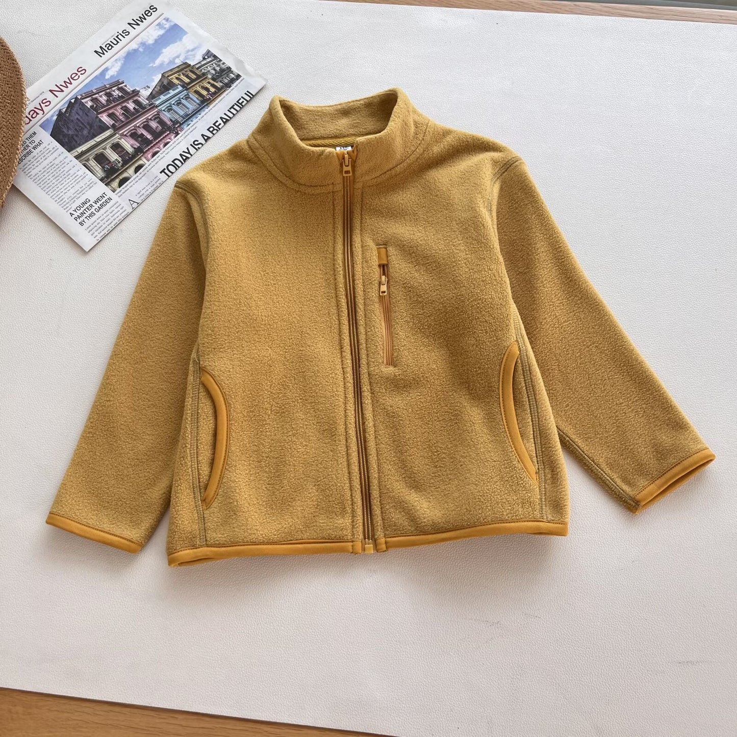 Damen Fleecejacke Hochkragen Reißverschlusstaschen Eveloria