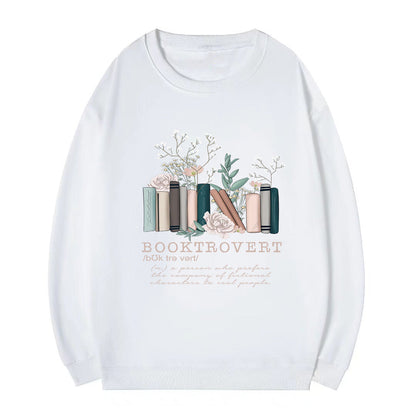 Damen Sweatshirt Bücherdesign Grau Eveloria