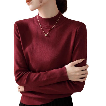 Damen Rollkragenpullover Baumwollmix Elegant Grau Eveloria