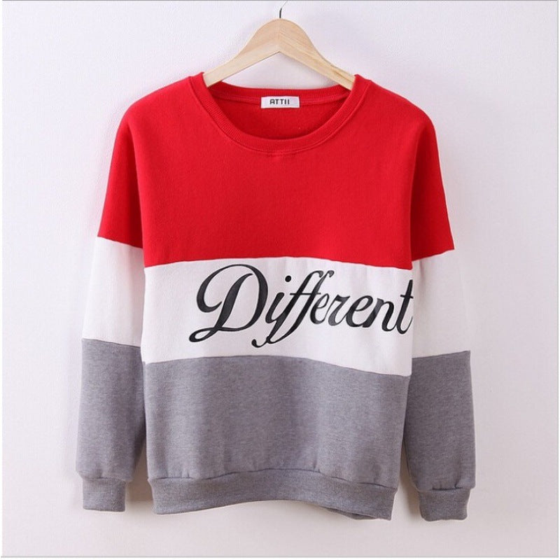 Damen Sweatshirt Sportlich Blockstreifen Grau