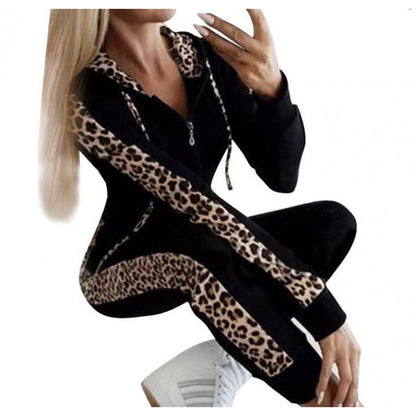 Damen Sportanzug Leopardenmuster Eveloria