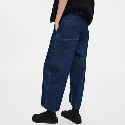 Damen Weite Jeans Hochbund Eveloria