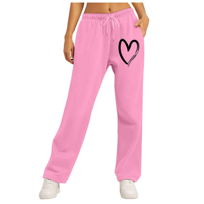 Damen Freizeithose Elastischer Bund Herzmotiv Eveloria