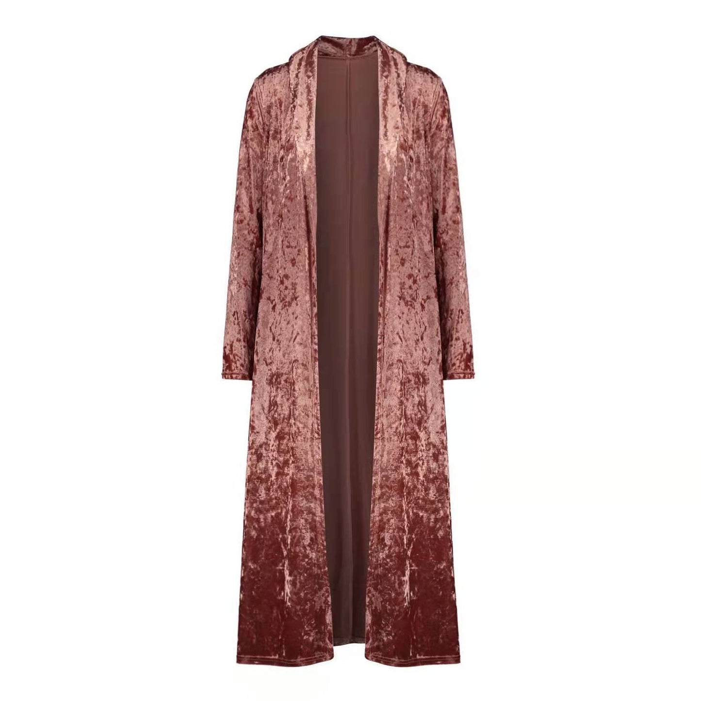 Damen Samt-Cardigan Offene Front Lässiger Schnitt Eveloria