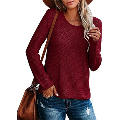 Damen Strickpullover Lässig Strukturierter Look Eveloria