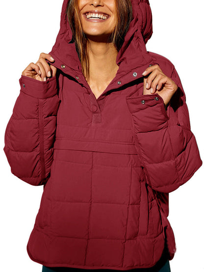 Damen Steppjacke Übergröße mit Kapuze Eveloria