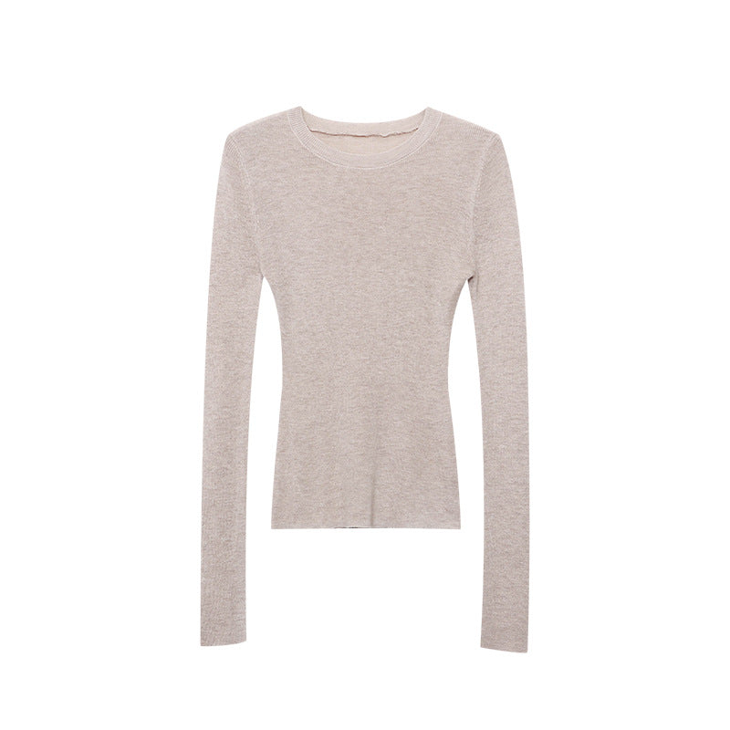 Damen Langarmshirt Figurbetont Rippstruktur Eveloria