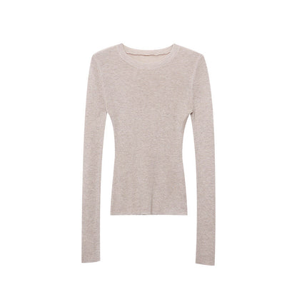 Damen Langarmshirt Figurbetont Rippstruktur Eveloria