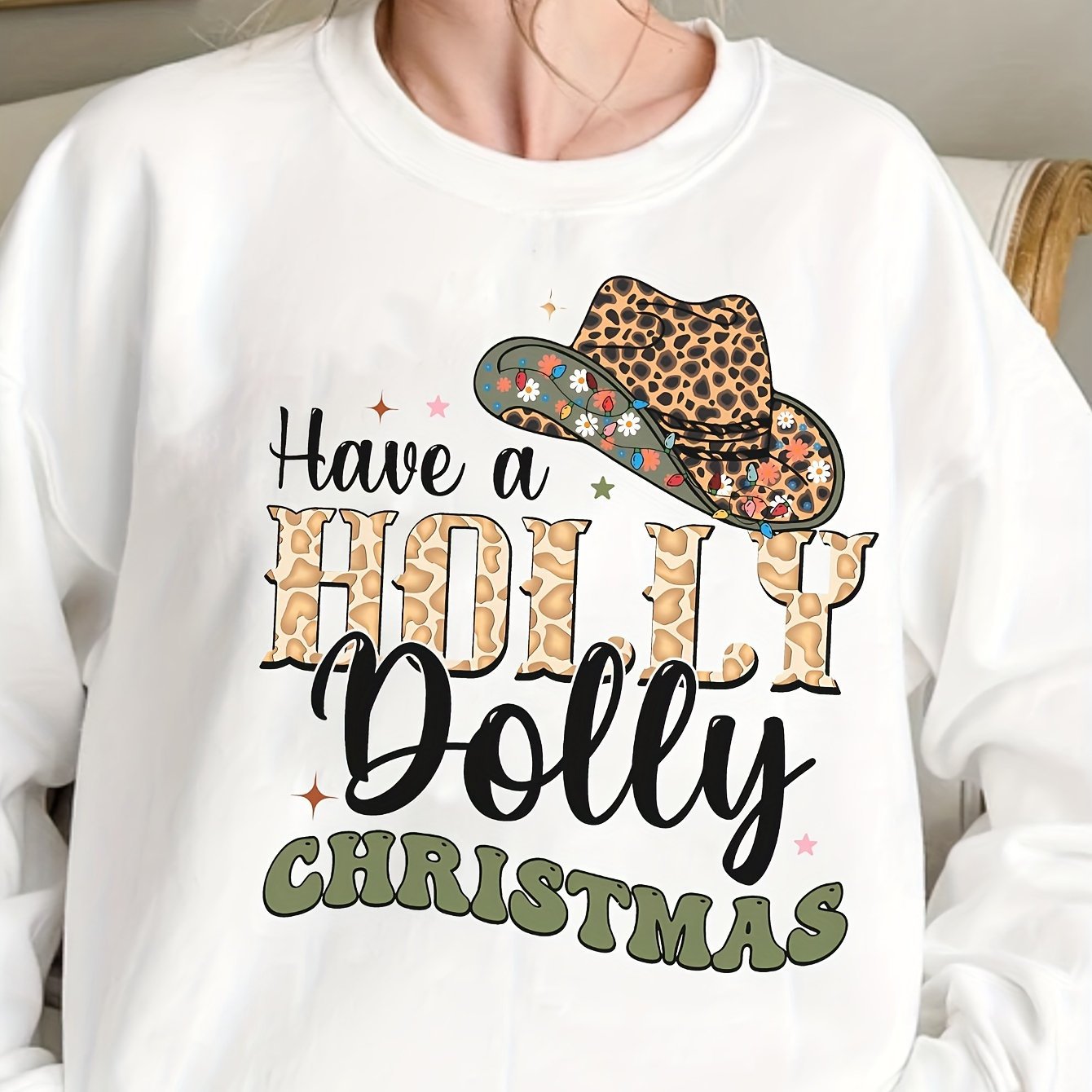Damen Sweatshirt Weihnachten Motiv Stylischer Schriftzug Eveloria