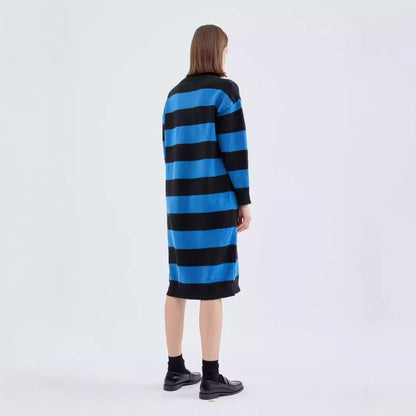 Damen Strickkleid Blockstreifenmuster Lässiger Schnitt