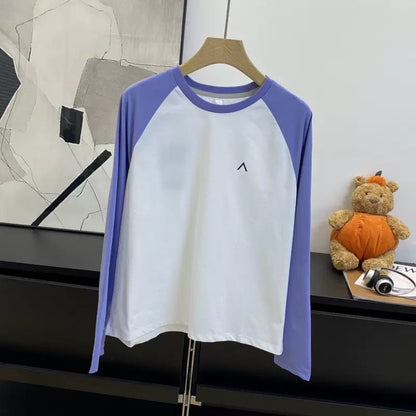 Damen Langarm T-Shirt Eveloria Baumwolle Weiß