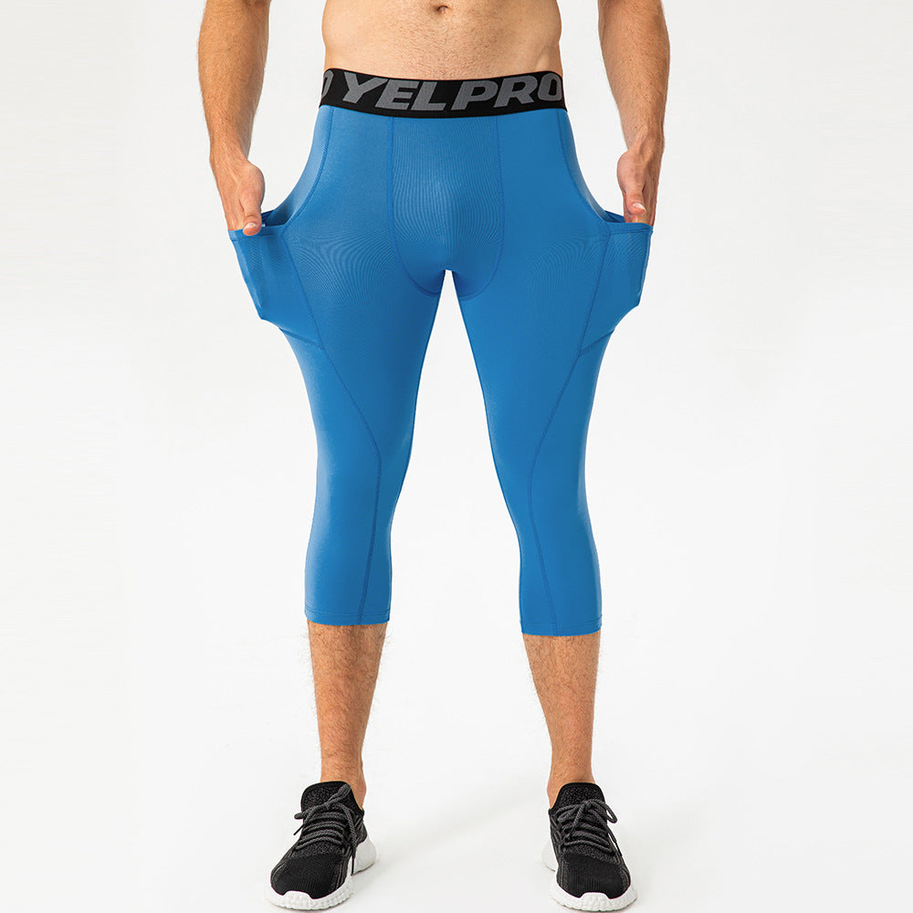 Herren Sportleggings Kompressions Atmungsaktives Mesh Schwarz - Eveloria
