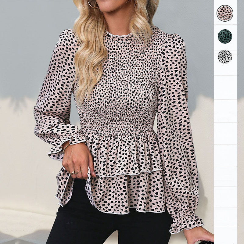 Damen Bluse Rüschendetails Smock Optik Eveloria - Eveloria