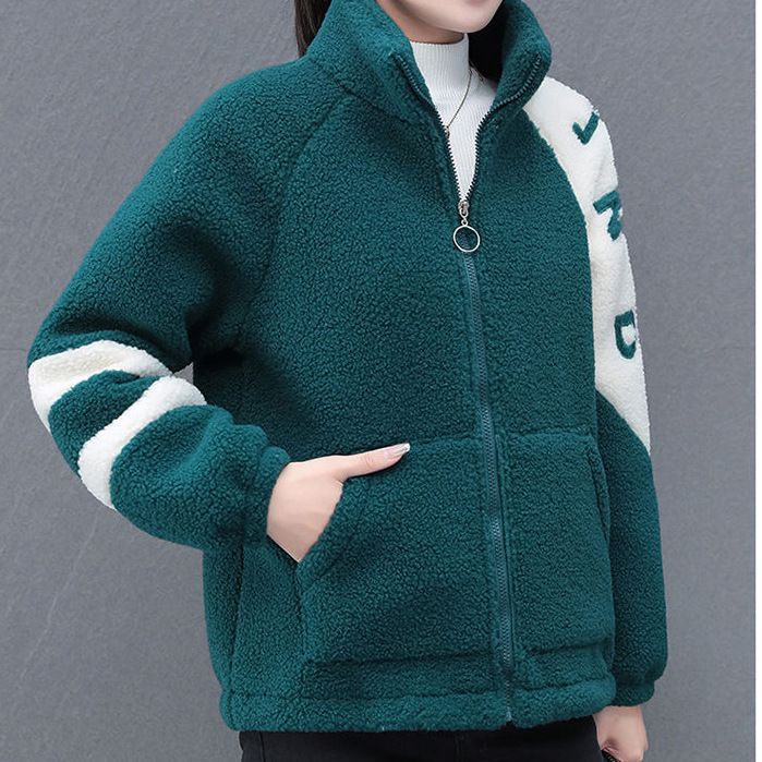 Damen Fleecejacke Hochkragen Seitentaschen Eveloria
