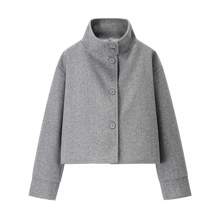 Damenjacke Stehkragen Elegant Knöpfe Eveloria