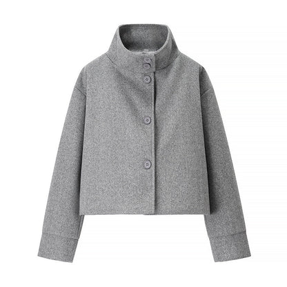Damenjacke Stehkragen Elegant Knöpfe Eveloria