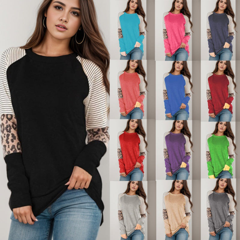 Damen Langarmshirt Tiermuster Streifendesign Schwarz Eveloria - Eveloria