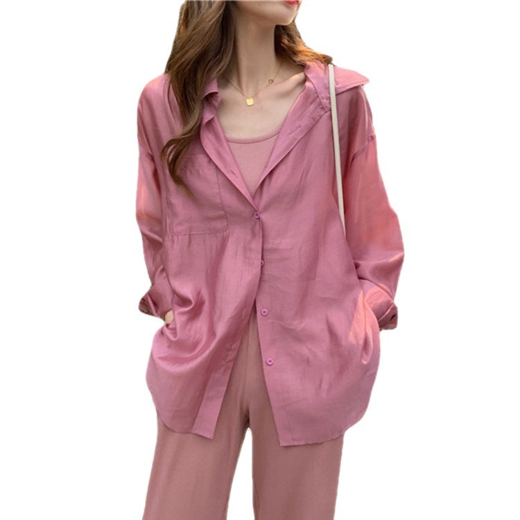 Damen Bluse Transparent Durchsichtig lockerer Schnitt Eveloria