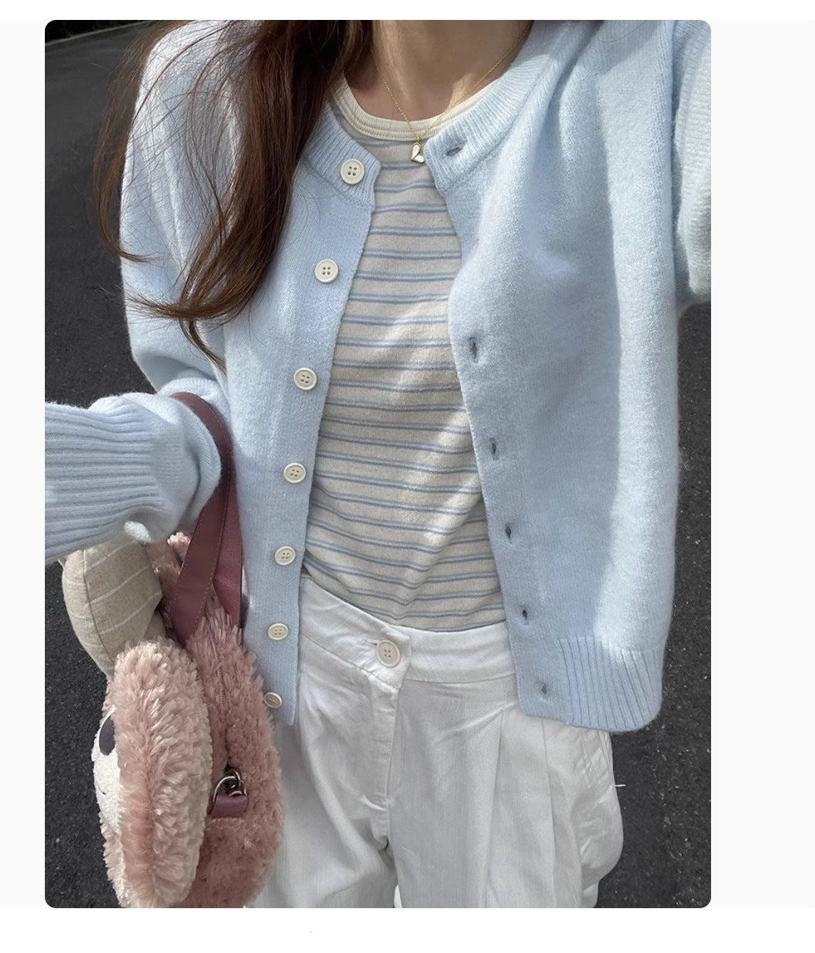 Damen Strickjacke Kurzärmelig Knöpfe Feine Webart Eveloria
