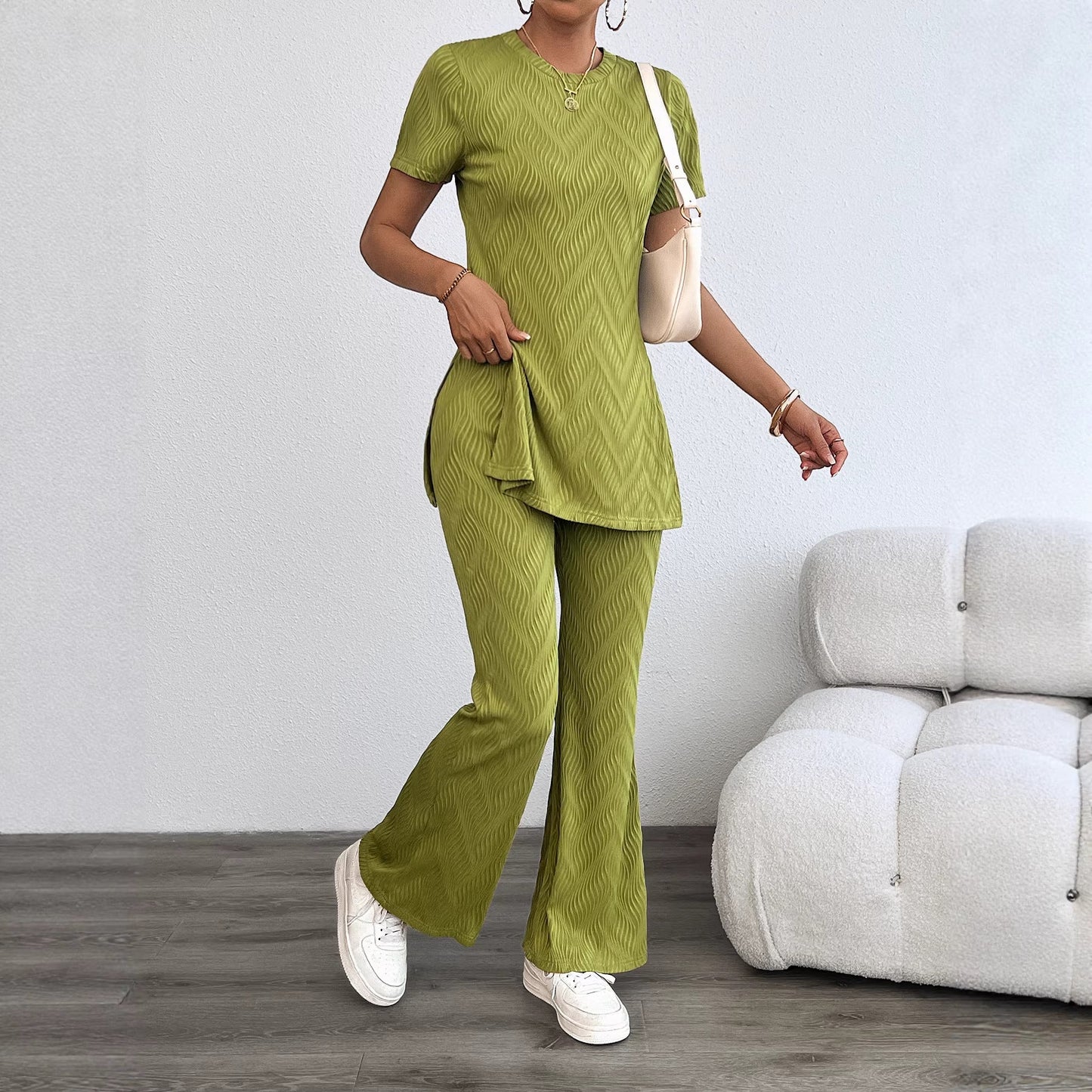 Damen Leggings-Set Weiches Oberteil Weiter Schnitt