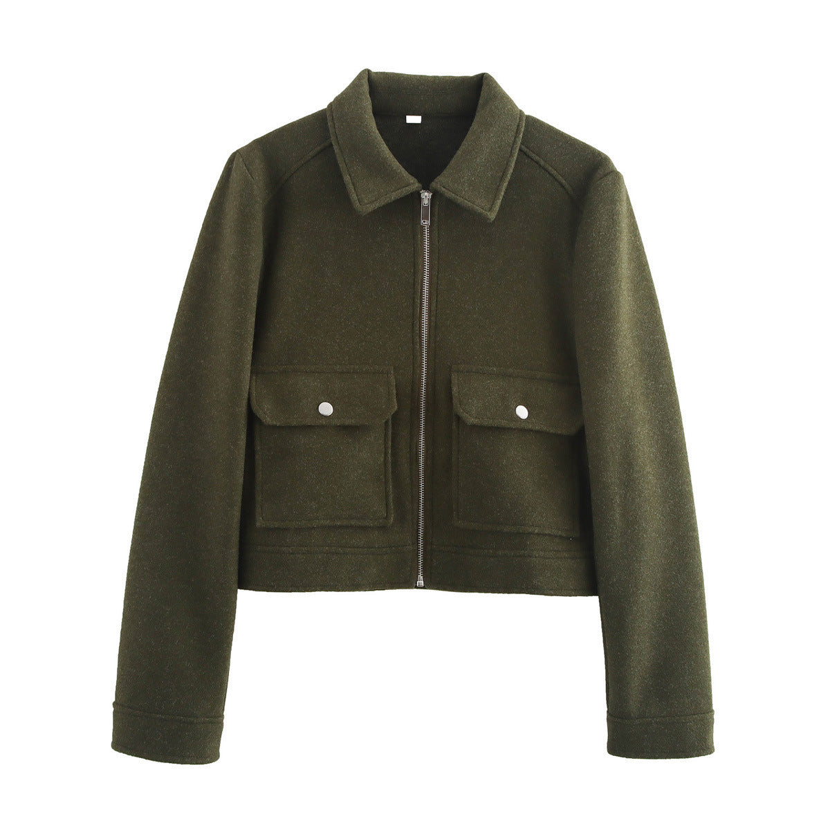 Damen Kurzjacke Lässiger Schnitt Praktische Taschen Eveloria