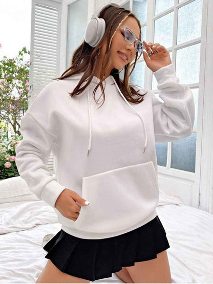 Damen Hoodie Kordelzug Kängurutasche Love Yourself Rückenprint