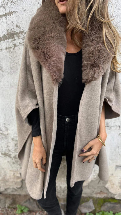 Damen Übergangsjacke Kunstpelzkragen Eveloria