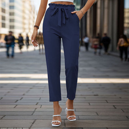 Damen Bundfaltenhose mit Bindegürtel Eveloria