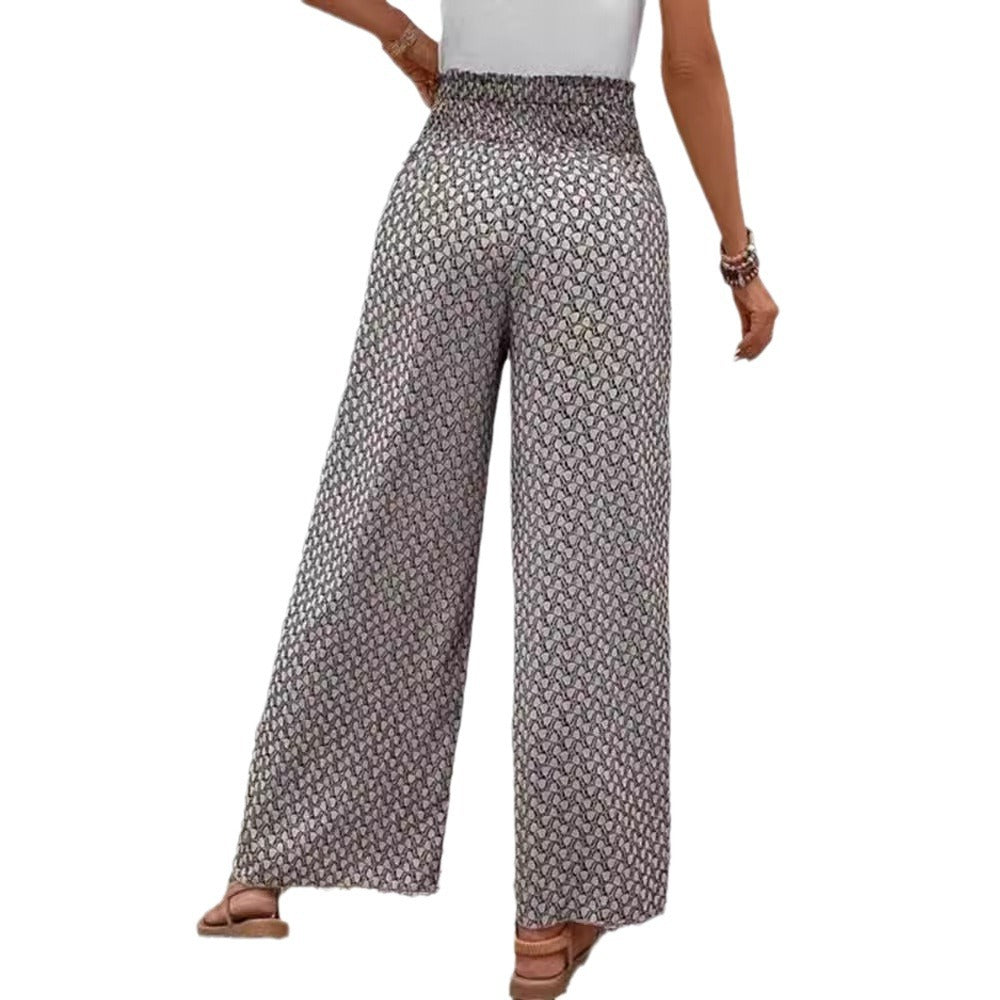 Damen Hochbundhose Elastisch Graphisches Muster